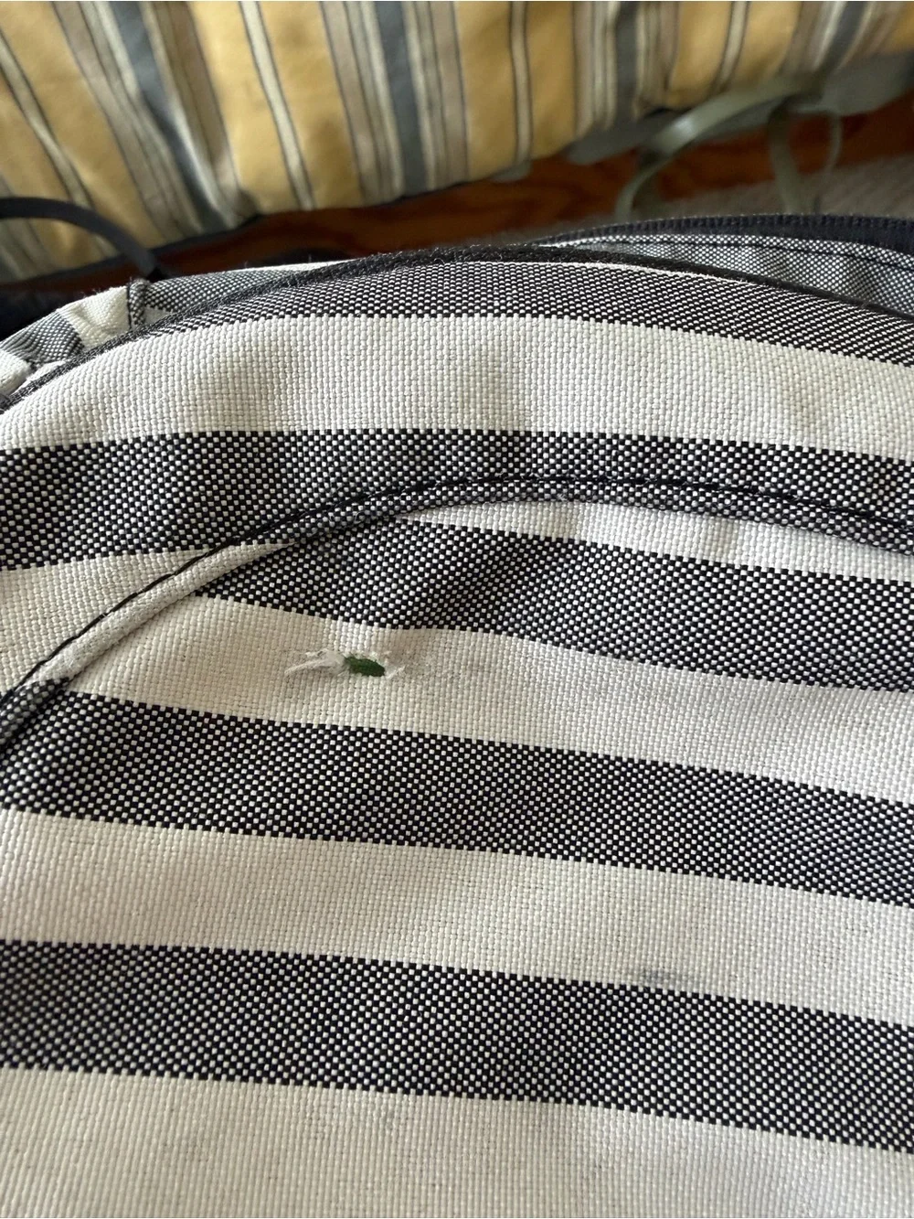 Dakine Gray and White Striped Backpack with Black Accents
